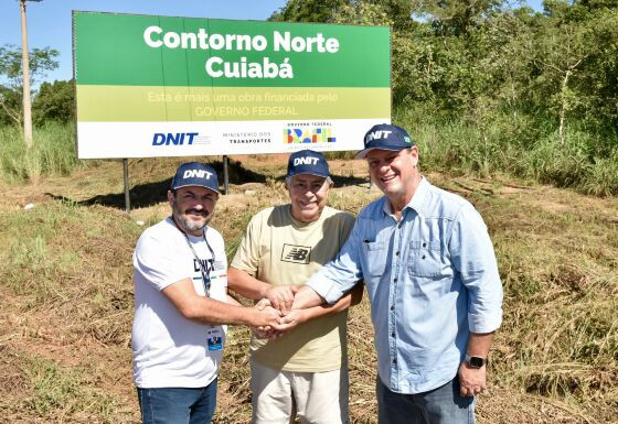 Fávaro vistoria obras do Contorno Norte de Cuiabá na manhã deste sábado