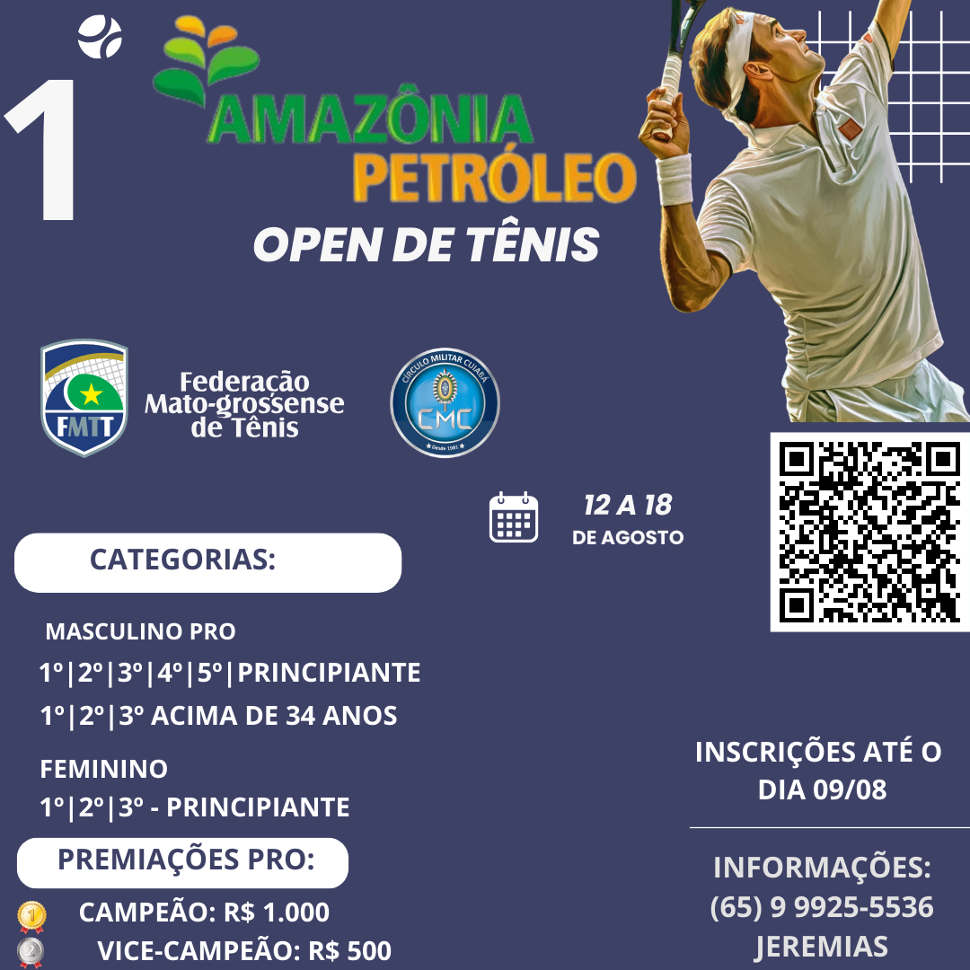 Campeonato Estadual de Tênis movimenta o Tênis em Mato-Grosso na próxima semana