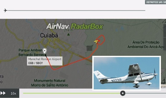 Vídeo mostra trajeto de avião antes de cair em mata