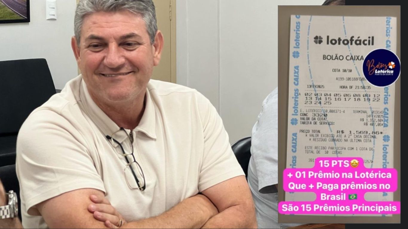 Deputado Valmir Moretto ganha mais de R$ 116 mil em bolão da Lotofácil