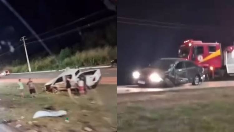 Sete pessoas ficam feridas após grave acidente entre 3 veículos na MT-140