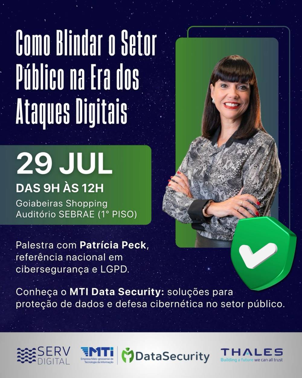 MTI realiza palestra sobre cibersegurança no setor público com especialista Patrícia Peck
