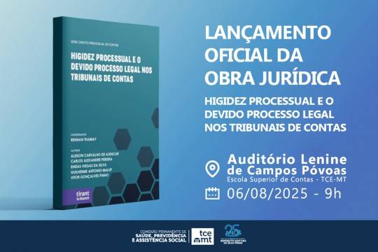 TCE-MT lança livro sobre direito processual no controle externo no próximo dia 6
