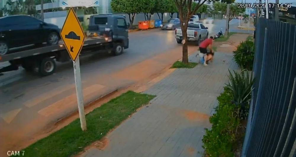 Empresário agride mulher na rua em Lucas do Rio Verde