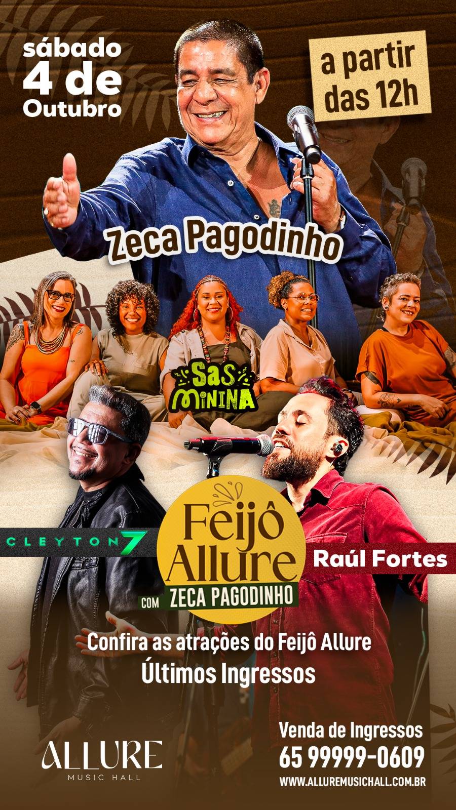 Com feijoada e samba raiz, Zeca Pagodinho traz a Cuiabá turnê de 40 anos neste sábado