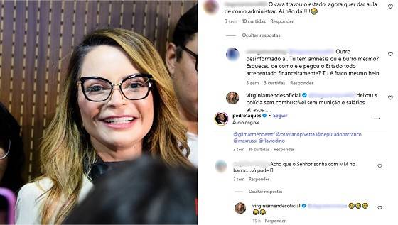 Virgínia mendes reage a críticas de Pedro Taques 