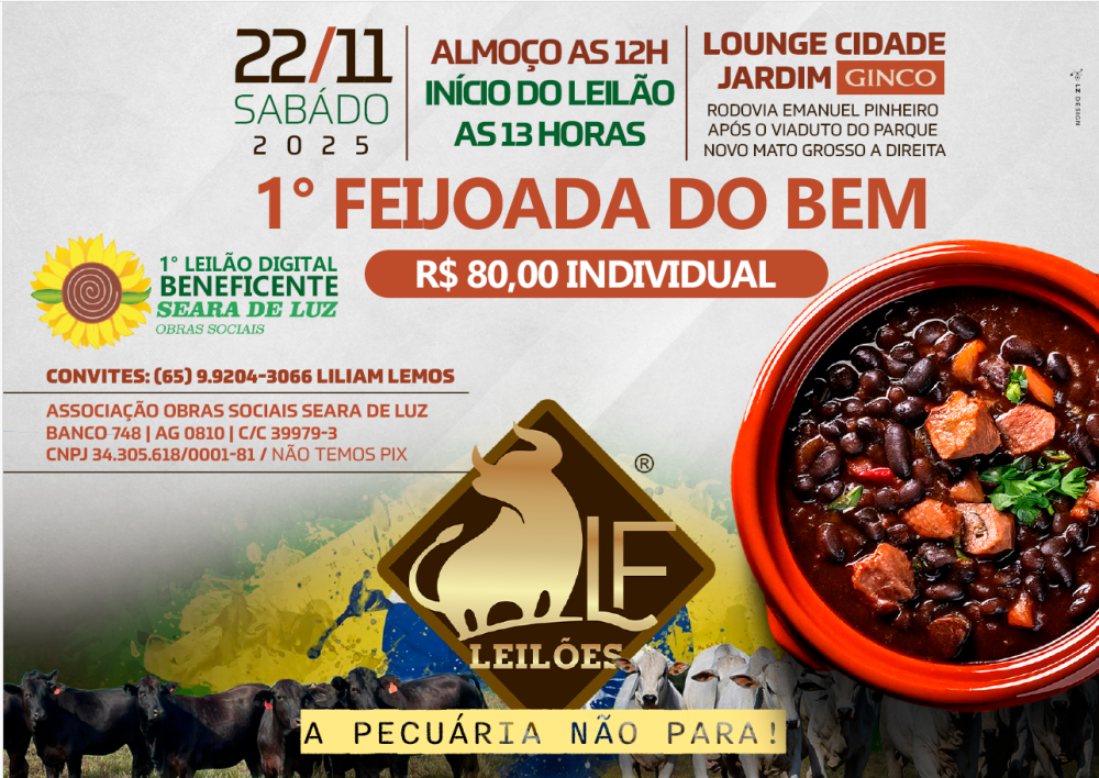 Agro, Feijoada e Solidariedade unem forças em Cuiabá
