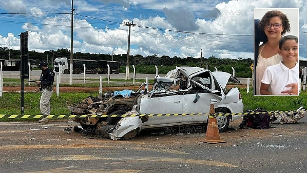 Enfermeira e filho de 9 anos morrem após colisão com carreta em Nova Mutum