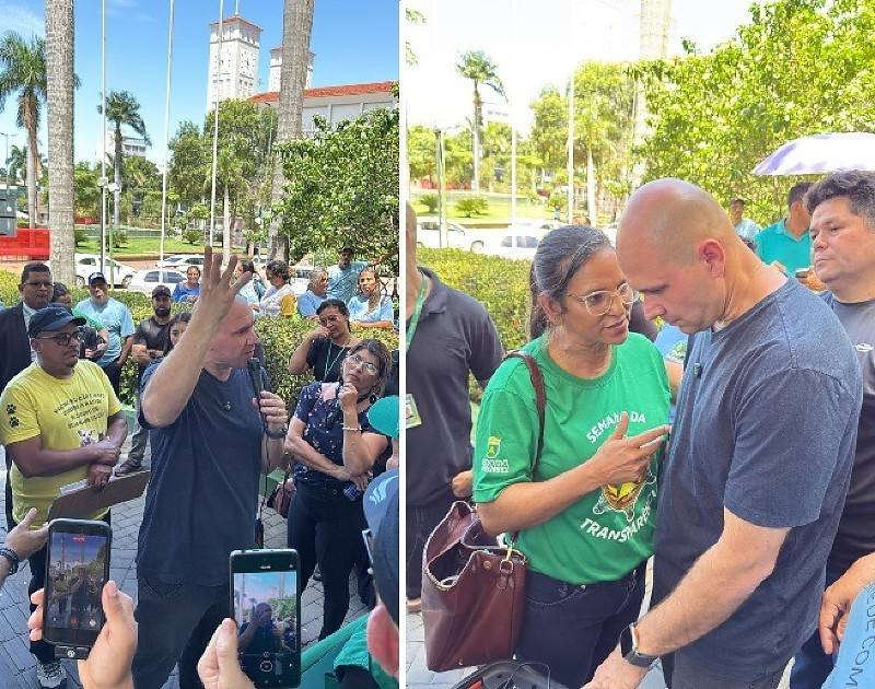 Agentes de saúde protestam em frente à Prefeitura de Cuiabá após corte na insalubridade e Justiça barra redução