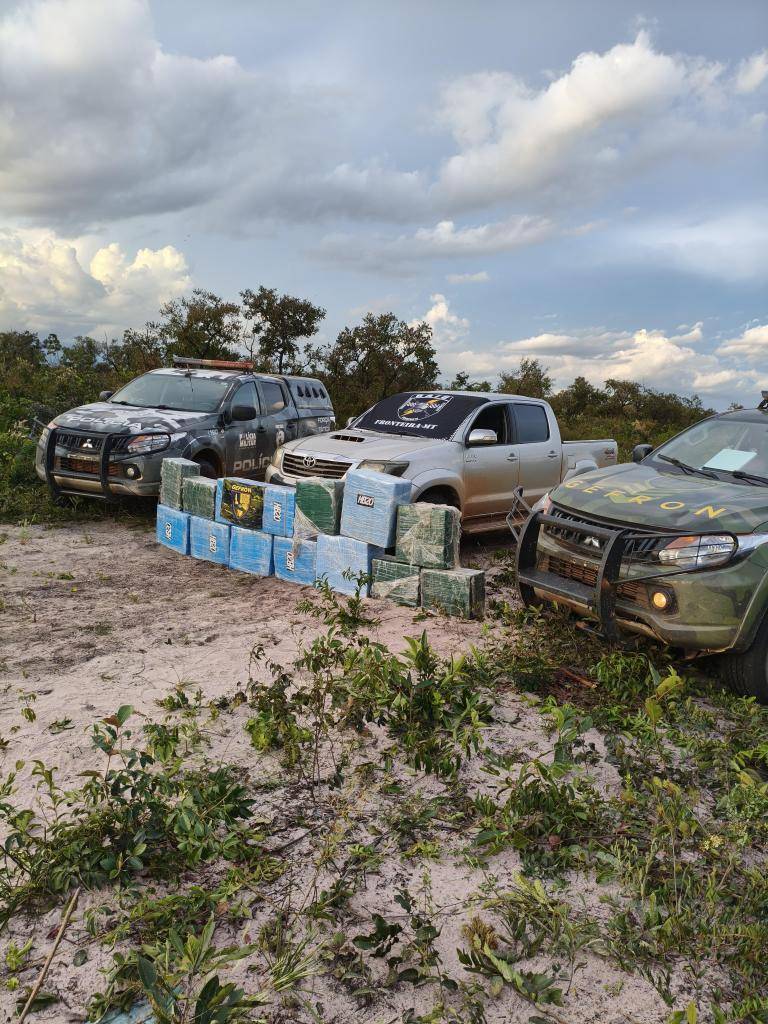 Gefron, Polícia Federal e Polícias Militares de Mato Grosso e do Amazonas apreenderam 500 quilos de drogas