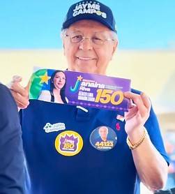 Jayme reafirma o apoio a Janaina Riva e faz campanha na rua para grupo do PL-MDB