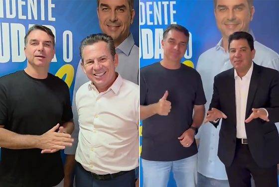 Mauro Mendes e Cidinho gravam vídeos pedindo votos para Flávio em MT