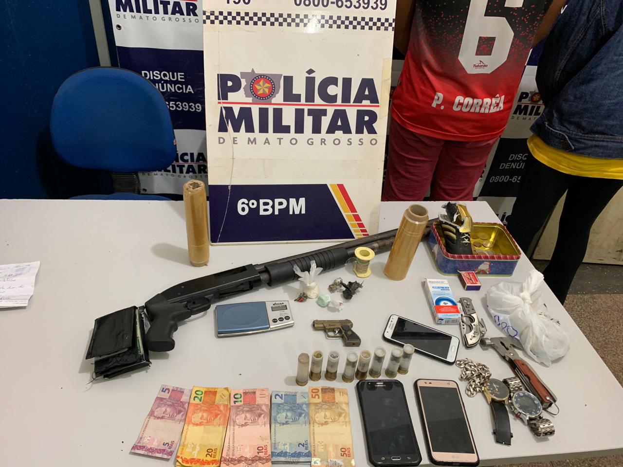  Seis são presos por porte de arma e tráfico de drogas