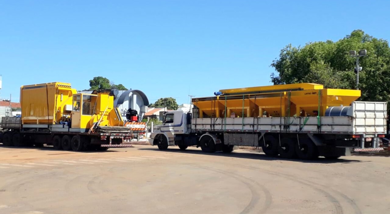 AVANÇO NA INFRAESTRUTURA: Equipamentos da Usina de Asfalto CBUQ adquirida pela prefeitura de Rondonópolis foram entregues nesta segunda