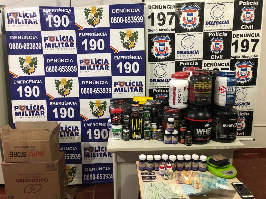 Suspeito é preso com anabolizantes e produtos controlados pela Anvisa