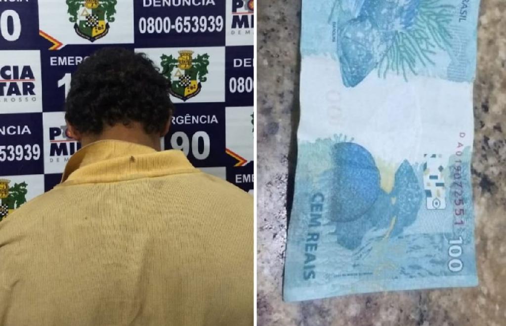 Homem é preso após tentar pagar espetinho com nota de R$ 100 falsa 