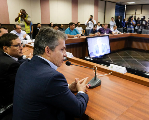 UNHA E CARNE: Mauro Mendes alinhado com governadores que defendem fatia maior do leilão do petróleo