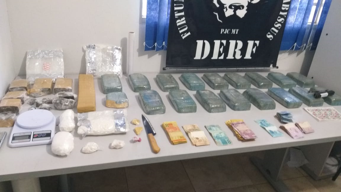 Traficante é preso com grande quantidade de drogas que seria distribuída em bairros de Rondonópolis