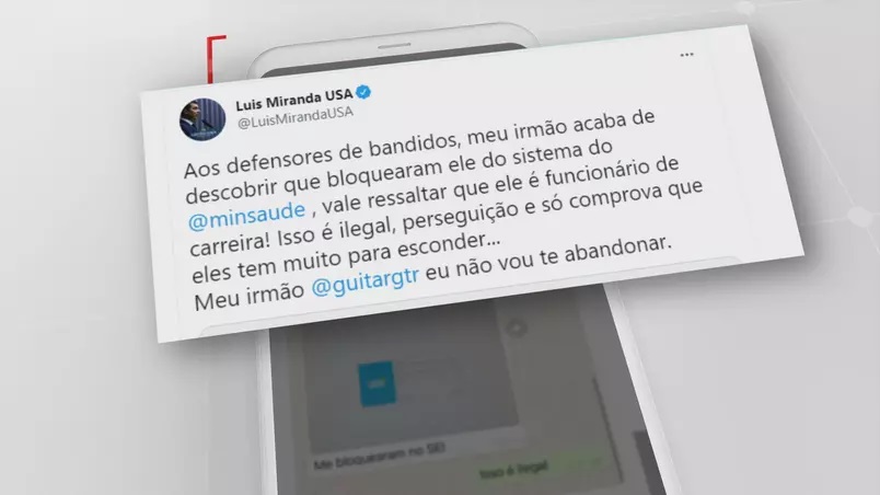 RETALIAÇÃO: Luis Miranda diz que Ministério da Saúde bloqueou acesso do irmão ao sistema