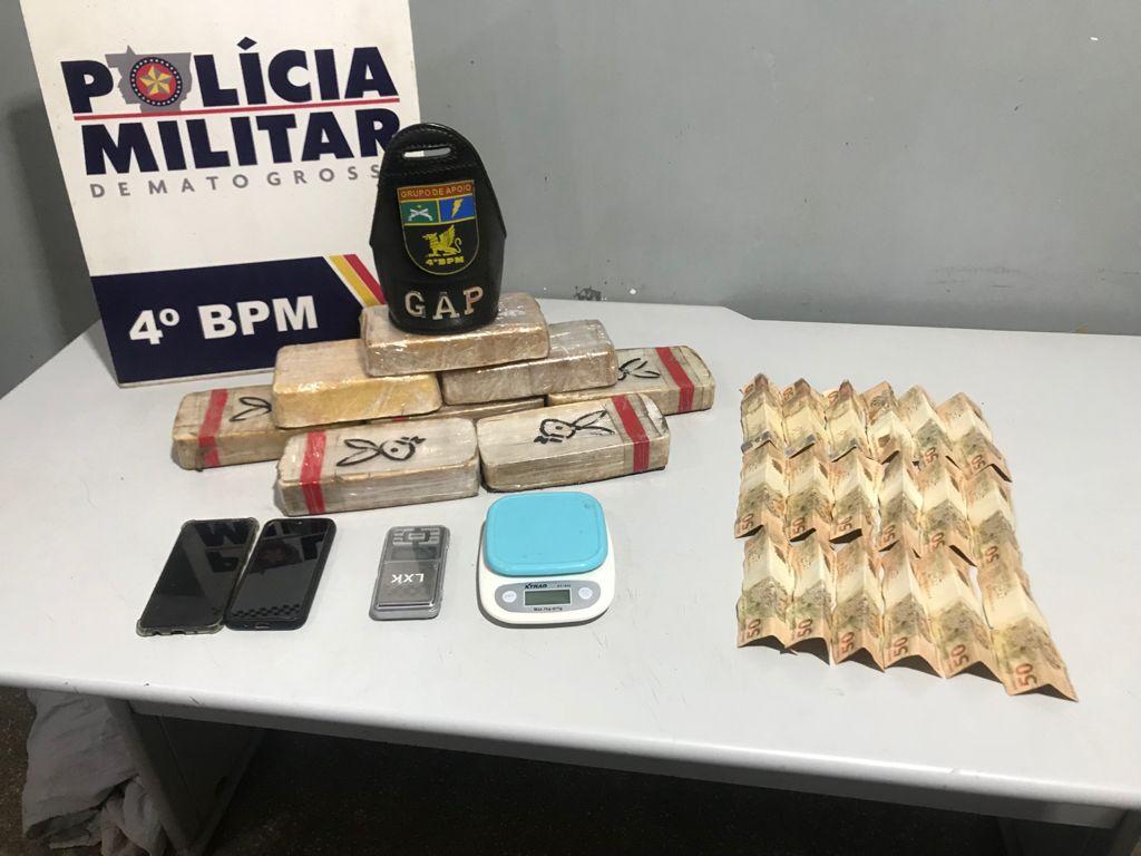 GAP prende casal com 8kg de pasta base de cocaína em Várzea Grande